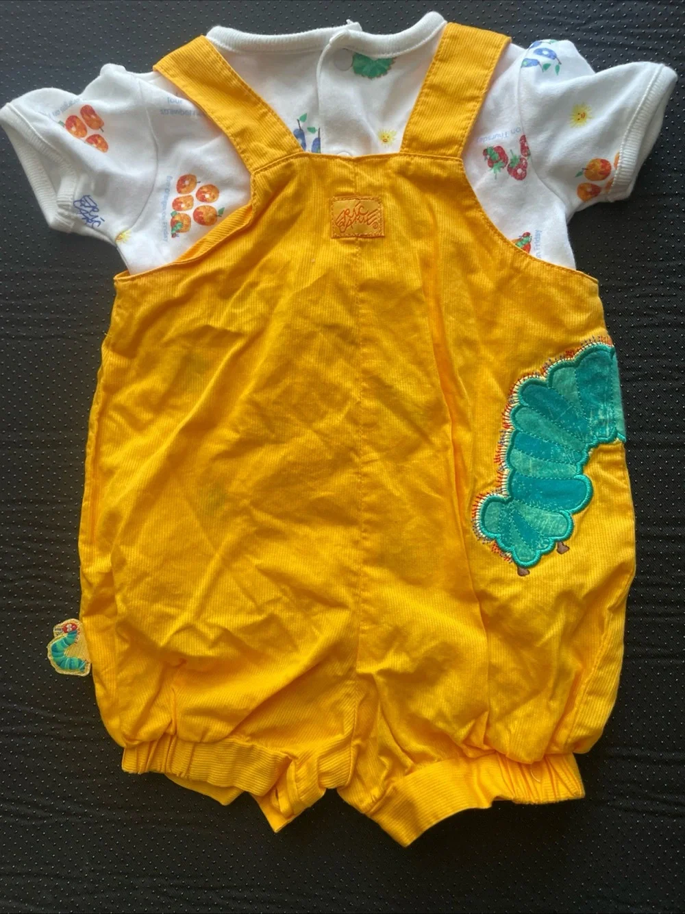 Vintage Carter's Yellow The Very Hungry Caterpillar Bubble Romper Set